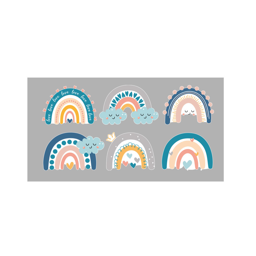 استیکر دیواری کودک گراسیپا مدل رنگارنگ مجموعه 6 عددی