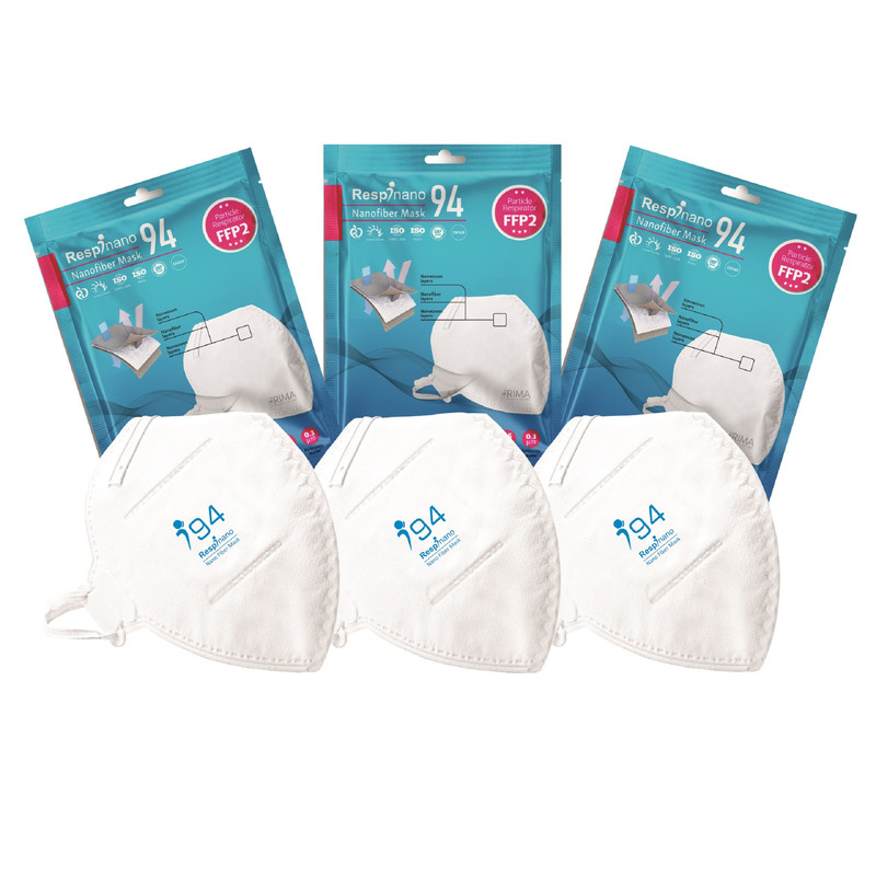 ماسک تنفسی ریما مدل بدون سوپاپ نانو FFP2-N95 رسپی نانو بسته 10 عددی