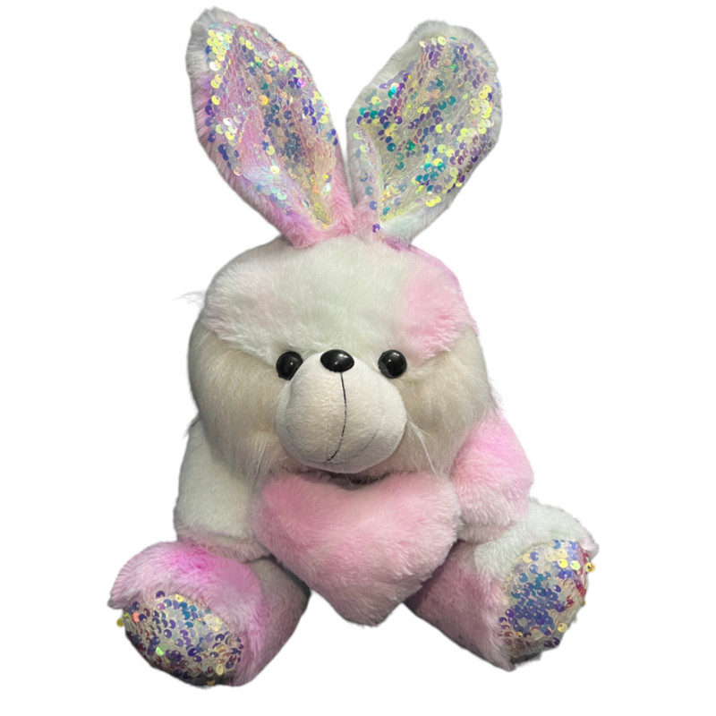 عروسک مدل خرگوش آبرنگی قلب به دست ارتفاع 35 سانتی متر