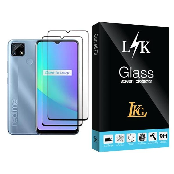 محافظ صفحه نمایش ال کا جی مدل LK Glass MIX002 مناسب برای گوشی موبایل ریلمی C25 بسته دو عددی