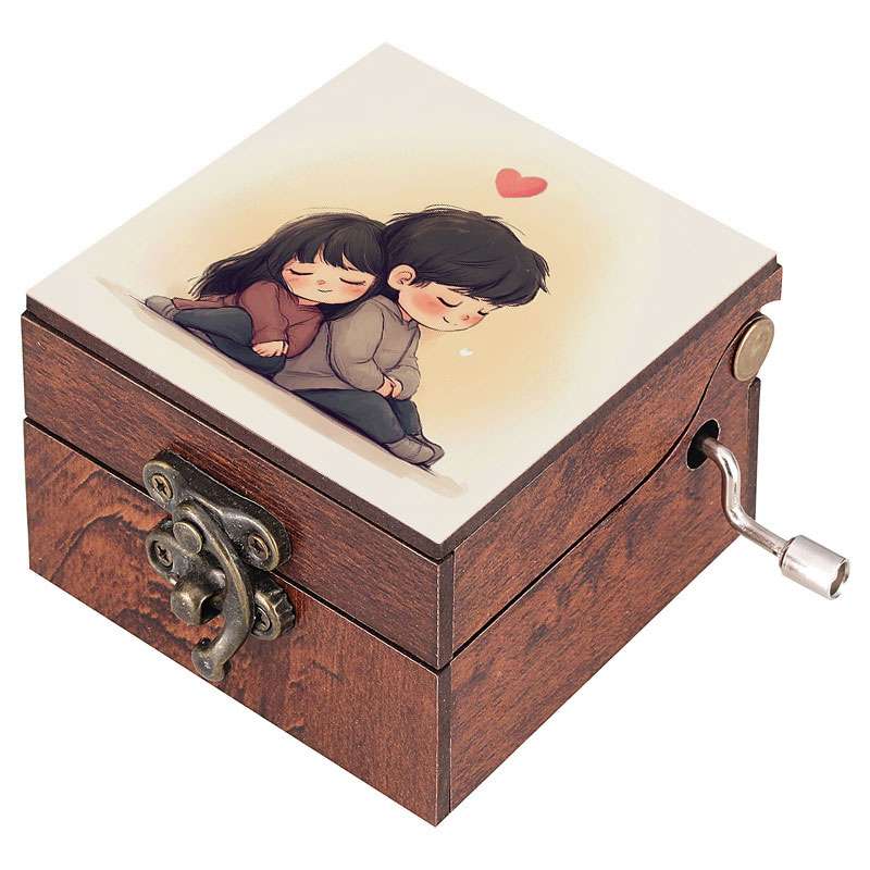 جعبه موزیکال مدل هندلی طرح پسر ، دختر و قلب کد 1024 جعبه موزیکال مدل هندلی طرح پسر ، دختر و قلب کد 1024