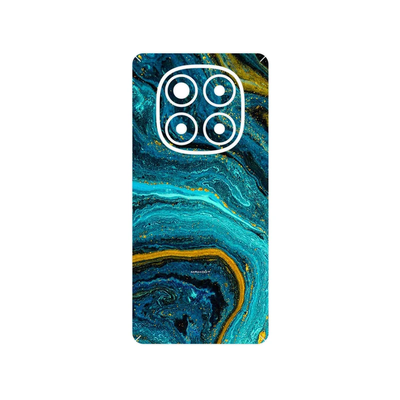 برچسب پوششی ماهوت مدل Turquoise marblewith golden streaks مناسب برای گوشی موبایل شیائومی Redmi Note 14 Pro 4G