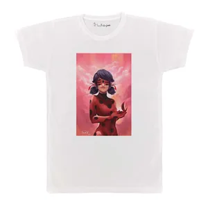 تی شرت بچگانه پرمانه طرح دختر کفشدوزکی کد pmt.5230