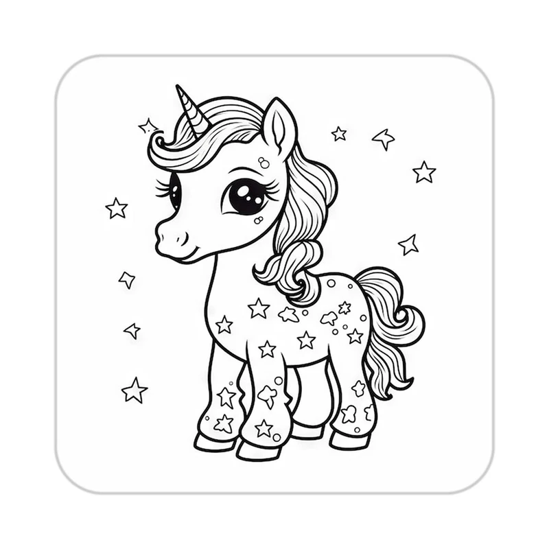 زیر لیوانی کاکتی طرح اسب تک شاخ و یونیکورن مدل mp31979