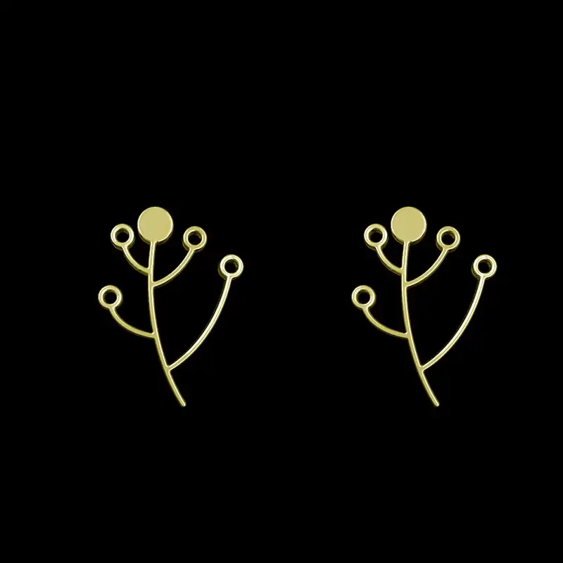 گوشواره طلا 18 عیار زنانه مدوپد مدل برگ کد GA1-15956