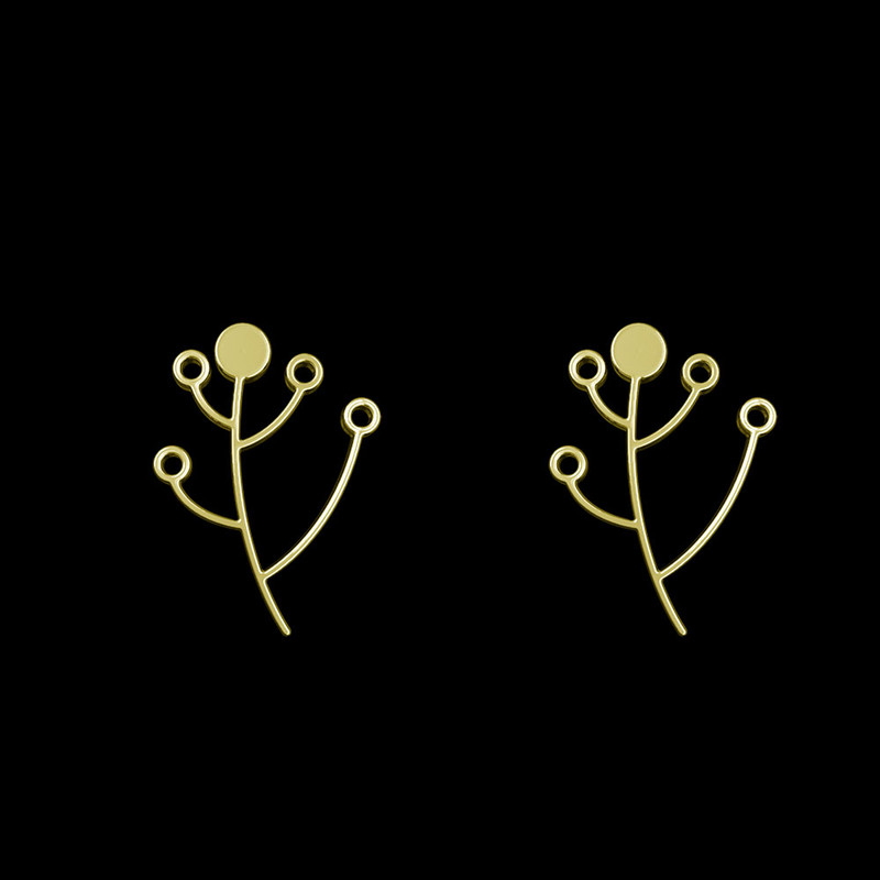 گوشواره طلا 18 عیار زنانه مدوپد مدل برگ کد GA1-15956