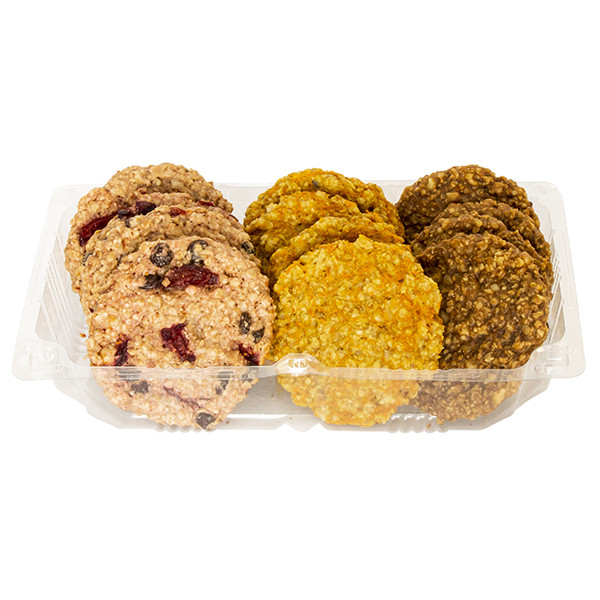 کوکی رژیمی جو دوسر با سه طعم هویج و آلبالو و کارامل ماکیاتو - 480 گرم 
