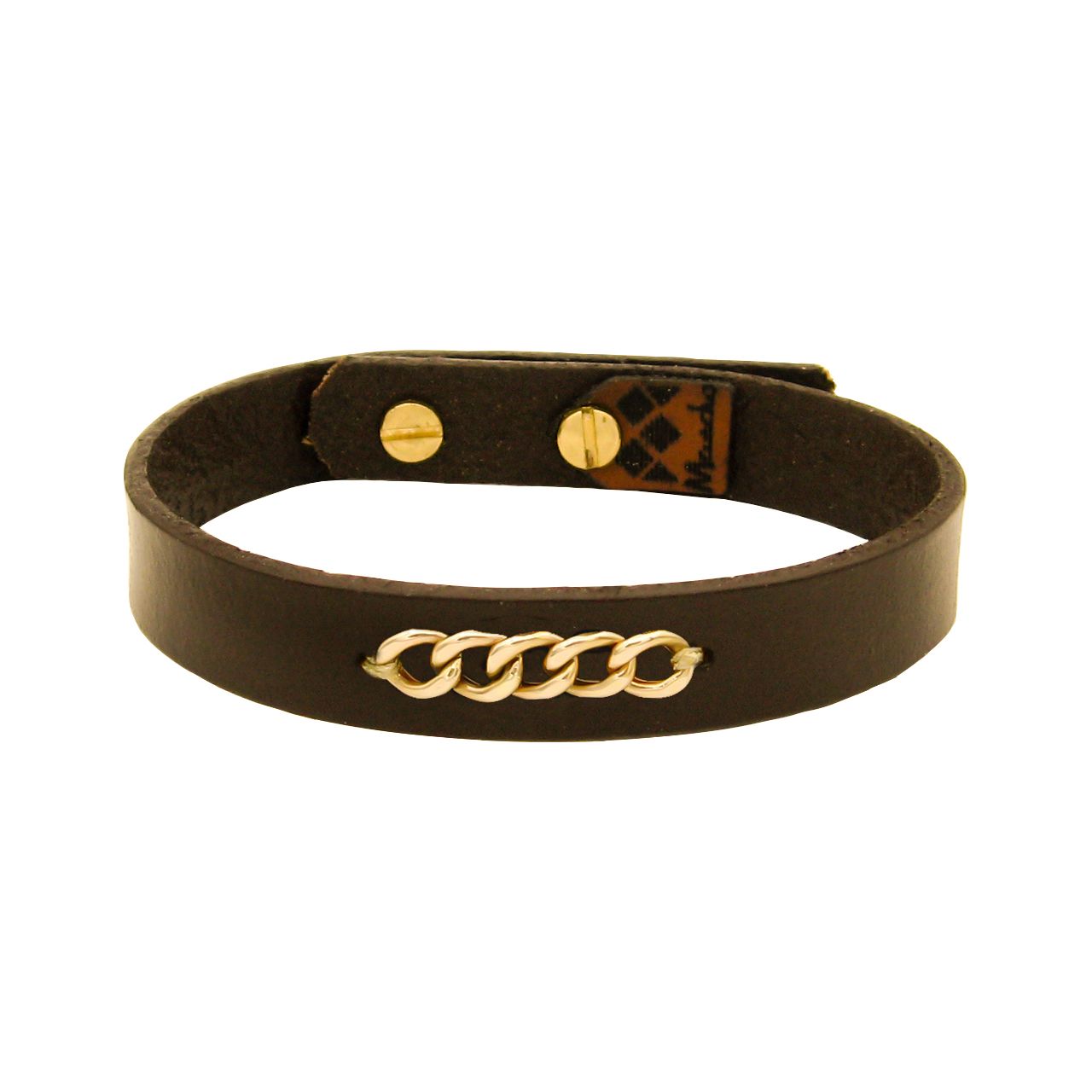  دستبند چرم و طلا 18 عیار مردانه مانچو مدل bfg245 -  - 1