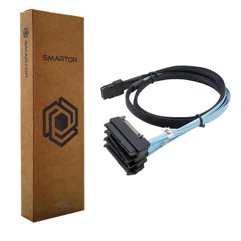 کابل تبدیل Mini SAS SFF-8087 به چهار پورت 29pin SFF-8482 با تغذیه ساتا 15 پین اسمارطور مدل SM275