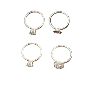 انگشتر زنانه آی ام مدل نگینی کد 04 مجموعه 4 عددی