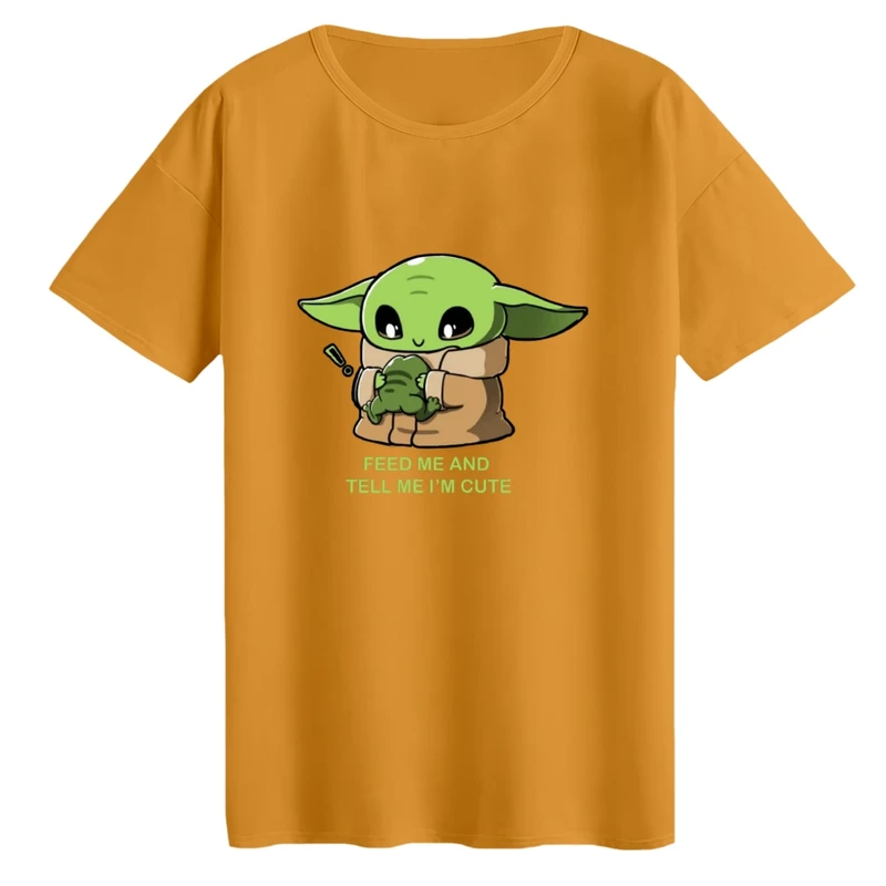 تی‌شرت لانگ آستین کوتاه زنانه مدل بیبی یودا کد۱۱