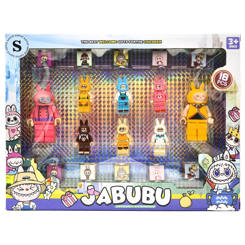 اکشن فیگور سمید مدل لبوبو و مکعب های مغناطیسی مجموعه 18 عددی