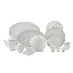 سرویس غذاخوری 103 پارچه 12 نفر چینی زرین ایران مدل نئوکلاسیک کاررا گلد درجه یک		