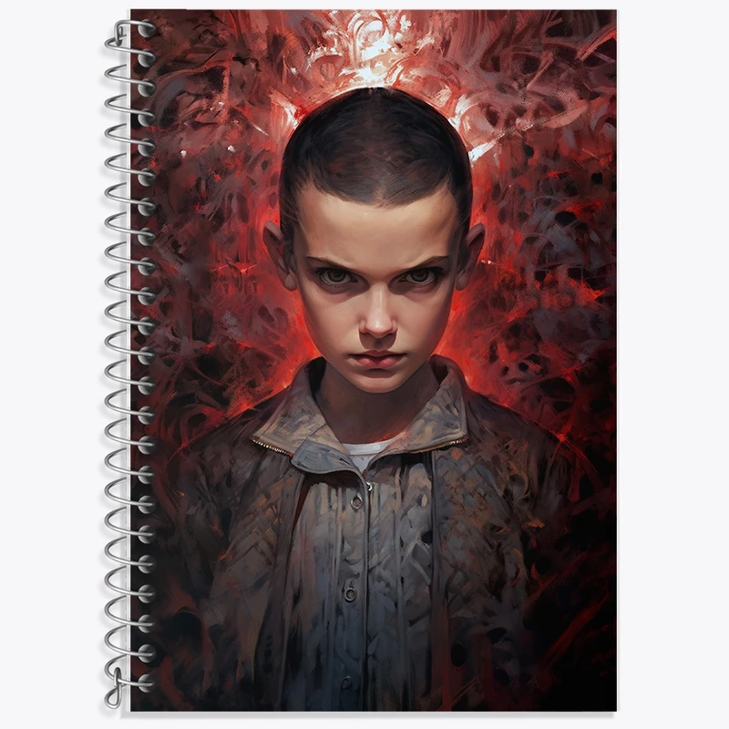 دفتر زبان 50 برگ خندالو مدل سه خط طرح استرنجر تینگز (Stranger Things) کد F871