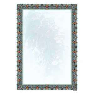 کاغذ تذهیب A4 خانه تذهیب طرح ابر و باد ماهی کد 0032 بسته 10عددی