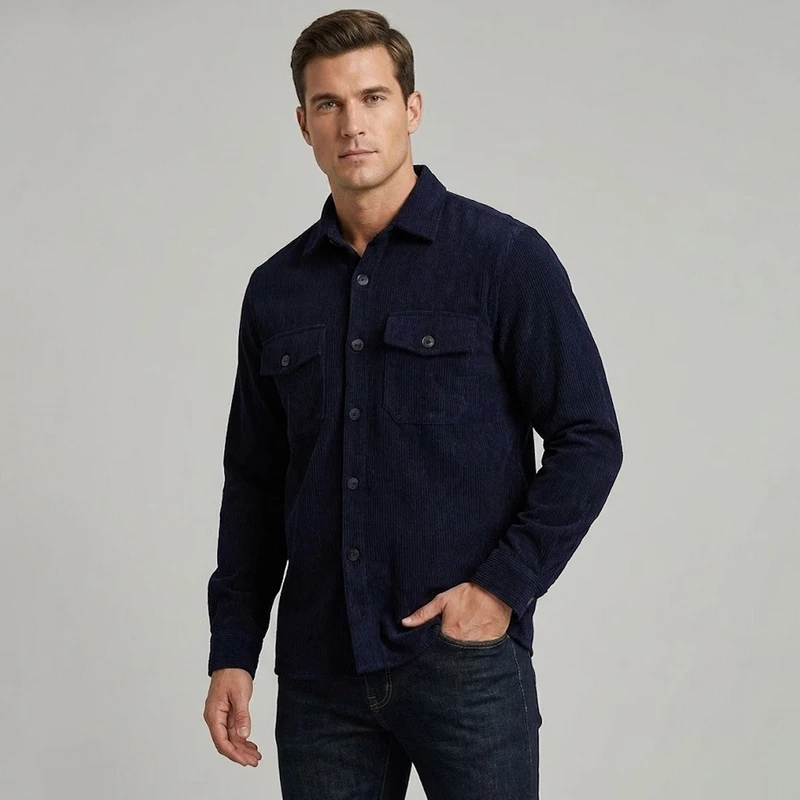 پیراهن آستین بلند یقه برگردان مردانه باینت مدل 957-2