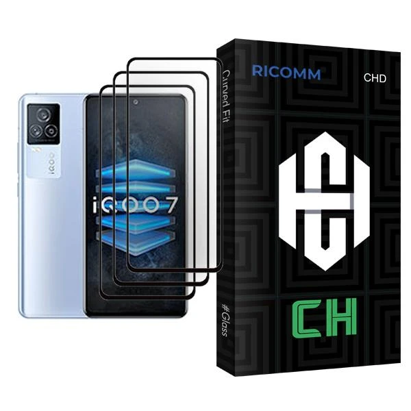 محافظ صفحه نمایش ریکام مدل CH Glass MIX003 مناسب برای گوشی موبایل ویوو iQOO 7 بسته سه عددی