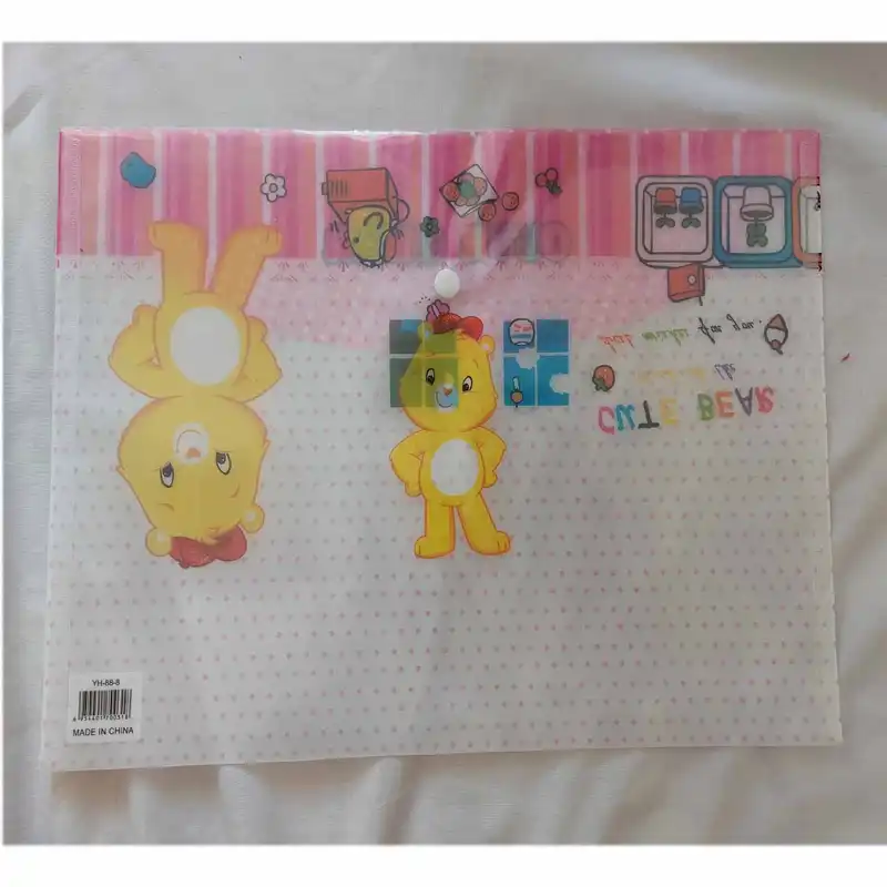 پوشه دکمه دار مدل فانتزی طرح خرس سایز A4