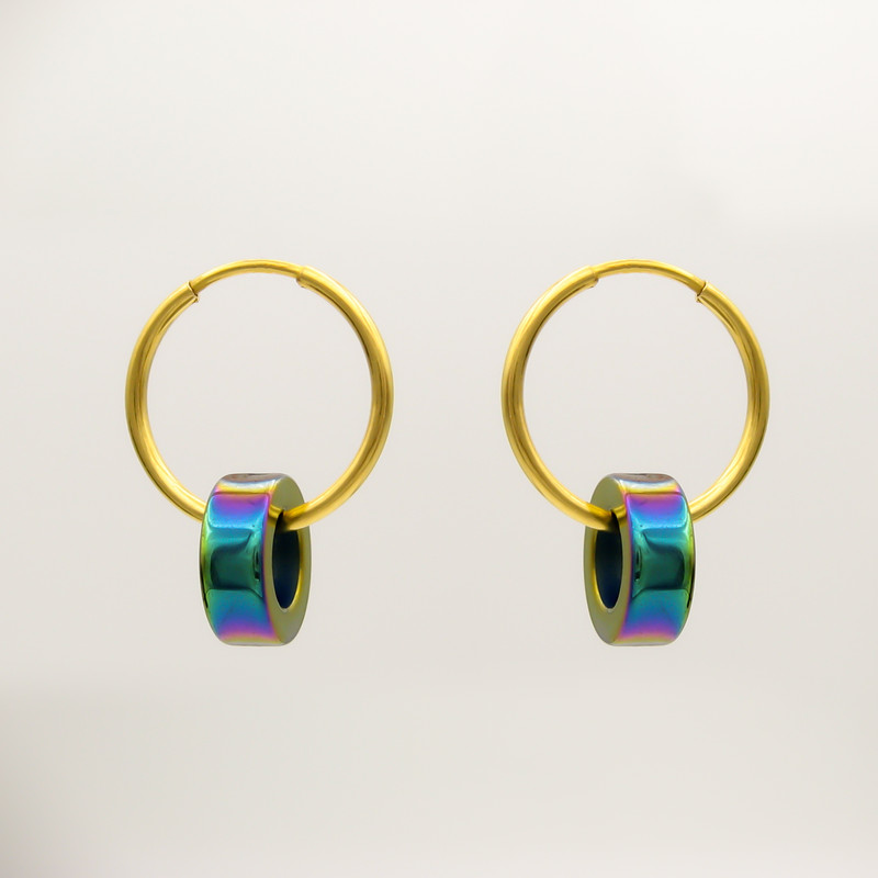 گوشواره طلا 18 عیار زنانه کاپانی مدل KE022