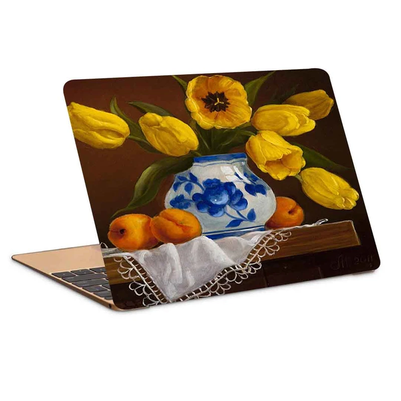 استیکر لپ تاپ طرح نقاشی گل لاله مدل P-238 مناسب برای لپ تاپ 15.6 اینچ 