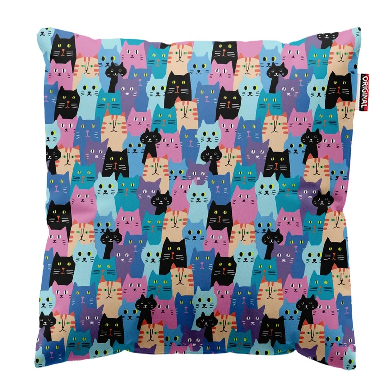 کوسن پاد آفرین طرح کارتونی گربه های بامزه کد 2171 سایز 30*30 سانتی متر