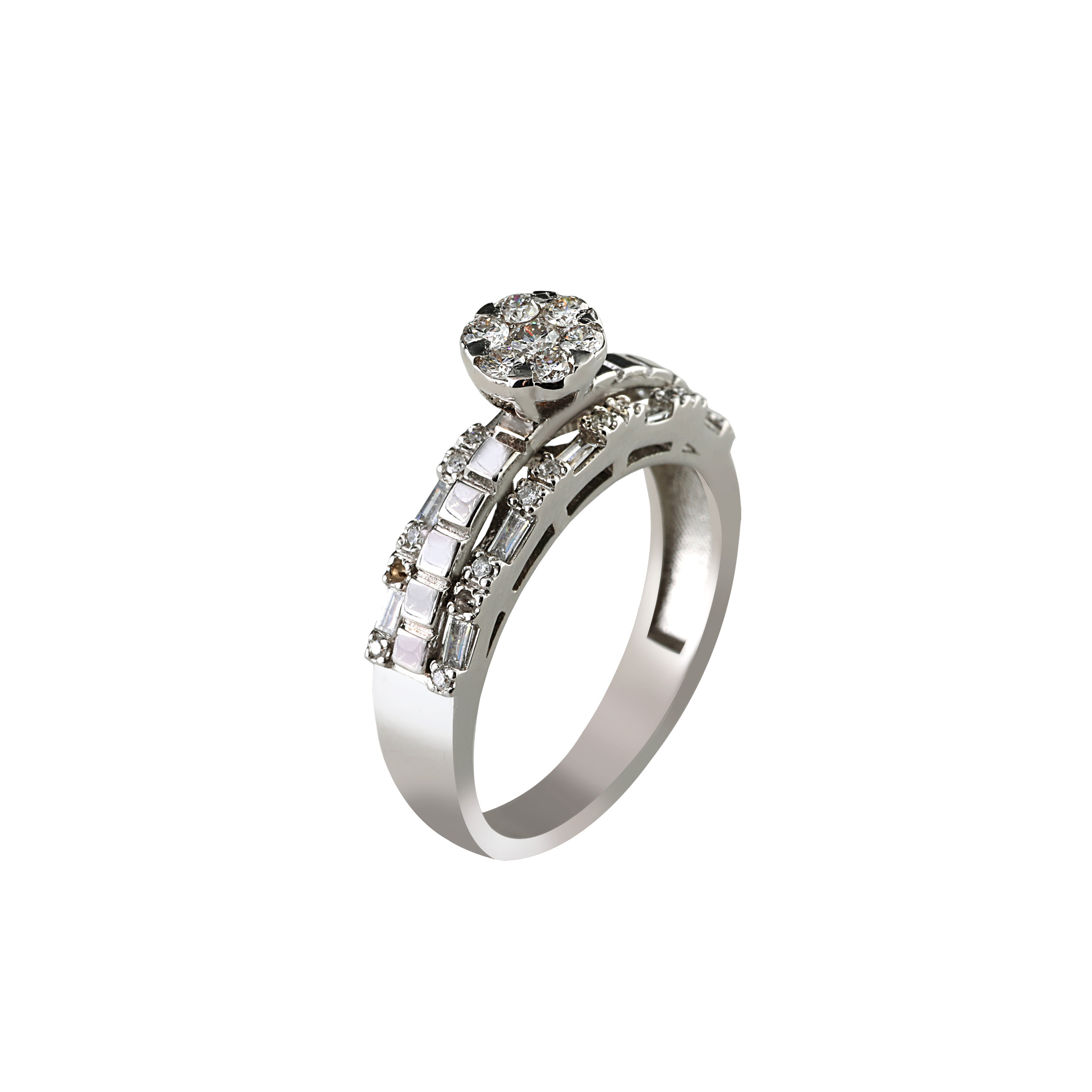 انگشتر طلا 18 عیار زنانه جواهری سروری مدل 12180