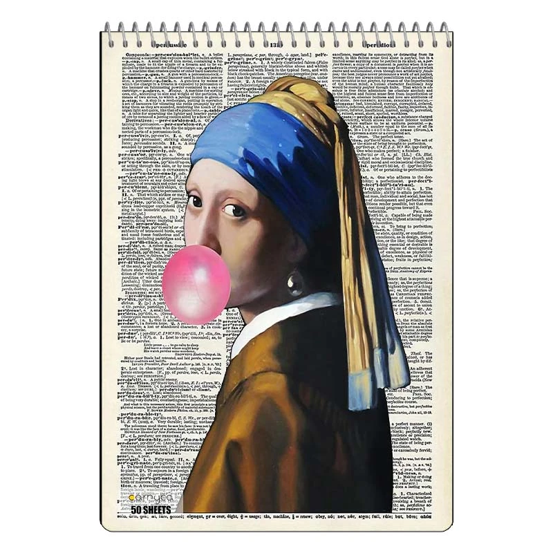 دفتر نقاشی 50 برگ سیمی کارنیکا طرح روزنامه وینتج Vintage Newspaper کد 42660