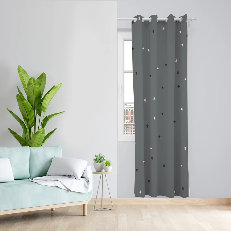 پرده طرح ستاره مدل مخمل پانچی کد L 1728 Z سایز 140x200 سانتی متر