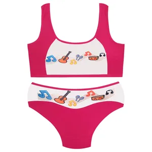 ست شورت و نیم تنه دخترانه ماییلدا مدل پددار ساز و آواز کد 5164-3 رنگ سرخابی