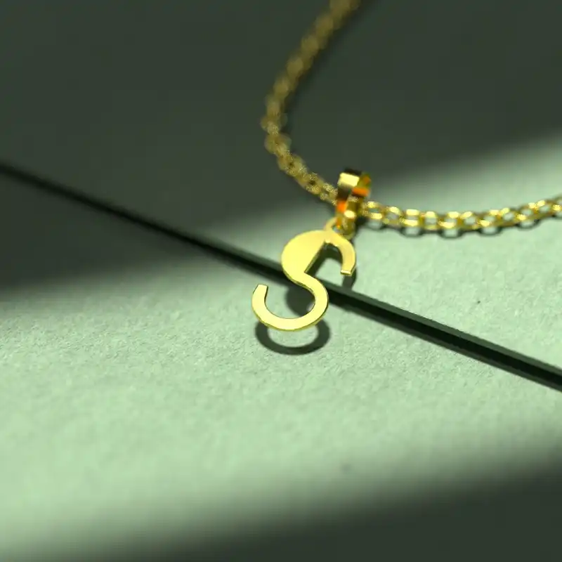 گردنبند طلا 18 عیار زنانه مدوپد مدل حرف S کد H3-1-1305