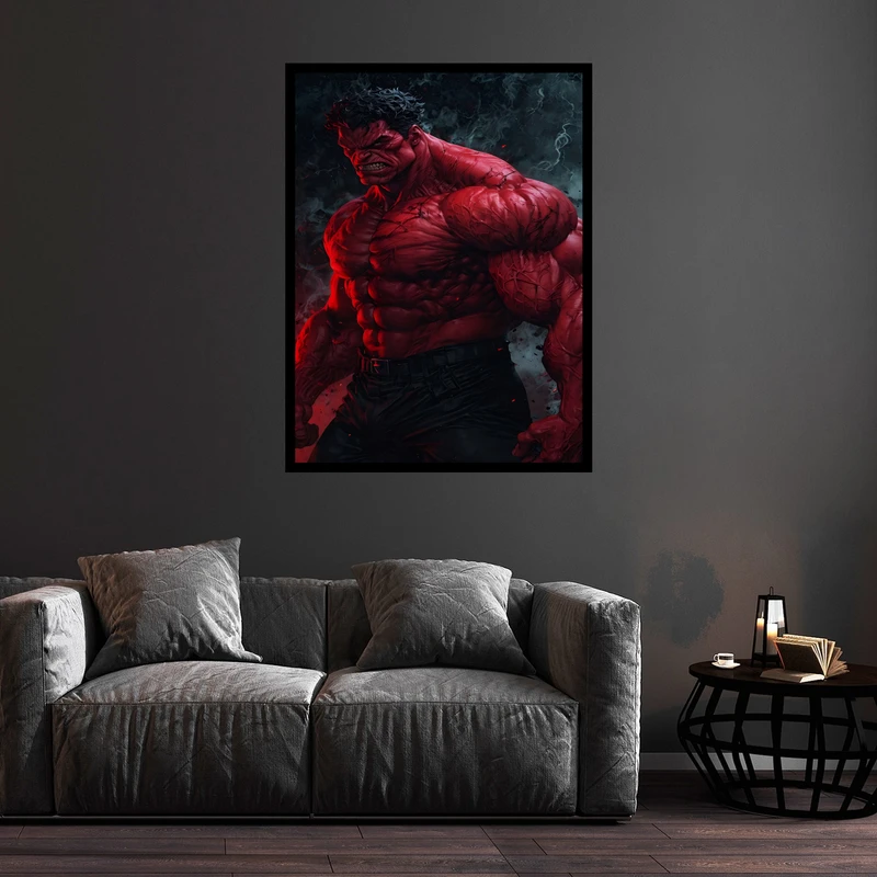 تابلو بکلیت طرح دکوری شخصیت سینمایی سریالی هالک مدل B-bu5685 فریم مشکی