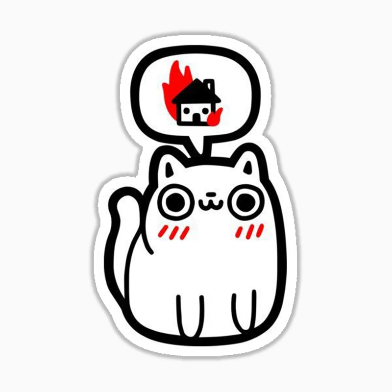 استیکر لپ تاپ و موبایل بووم طرح گربه پلید کد MR33