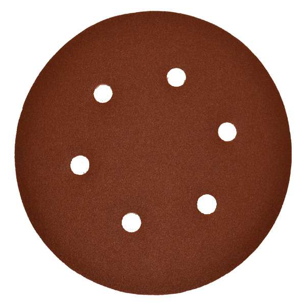 سنباده پشت کرکی مدل 150 میلیمتر 6 سوراخ P.280 بسته 10 عددی سنباده پشت کرکی مدل 150 میلیمتر 6 سوراخ P.280 بسته 10 عددی