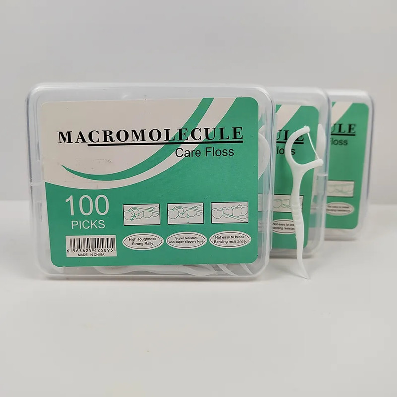نخ دندان ماکرومولکول مدل Care Floss بسته 100 عددی