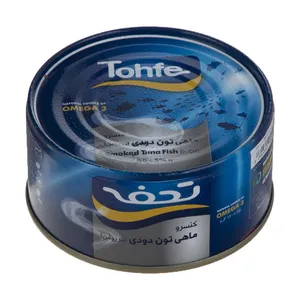 کنسرو ماهی تن دودی در روغن تحفه - 180 گرم