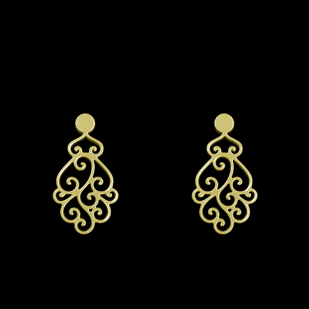 گوشواره طلا 18 عیار زنانه مدوپد مدل اسلیمی کد GA1-11345