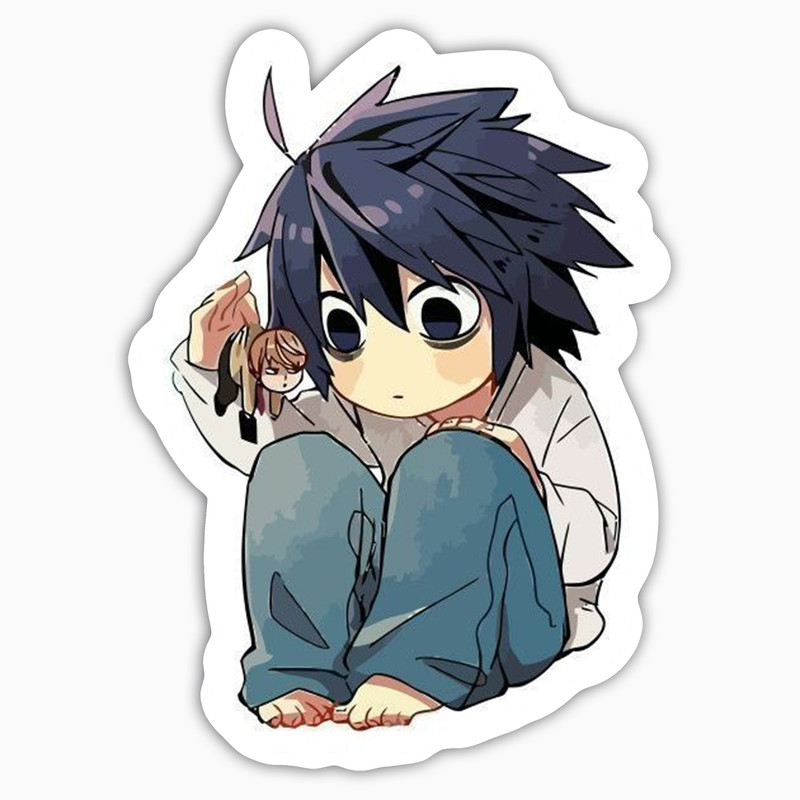 استیکر لپ تاپ و موبایل بووم طرح انیمه Death Note مدل L کد BG36 