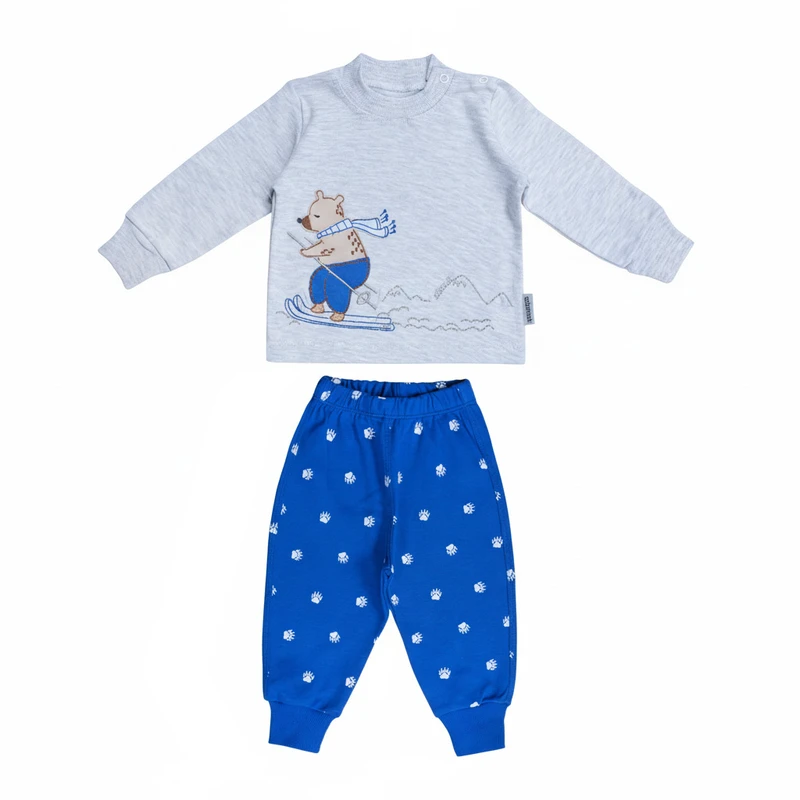 ست سویشرت آستین بلند و شلوار راحتی نوزادی آدمک مدل خرس اسکی کد 110079