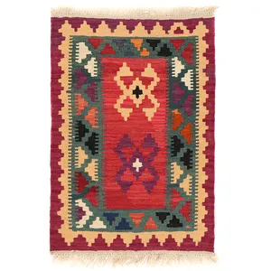 گلیم دستبافت نیم متری طرح قشقایی کد140611