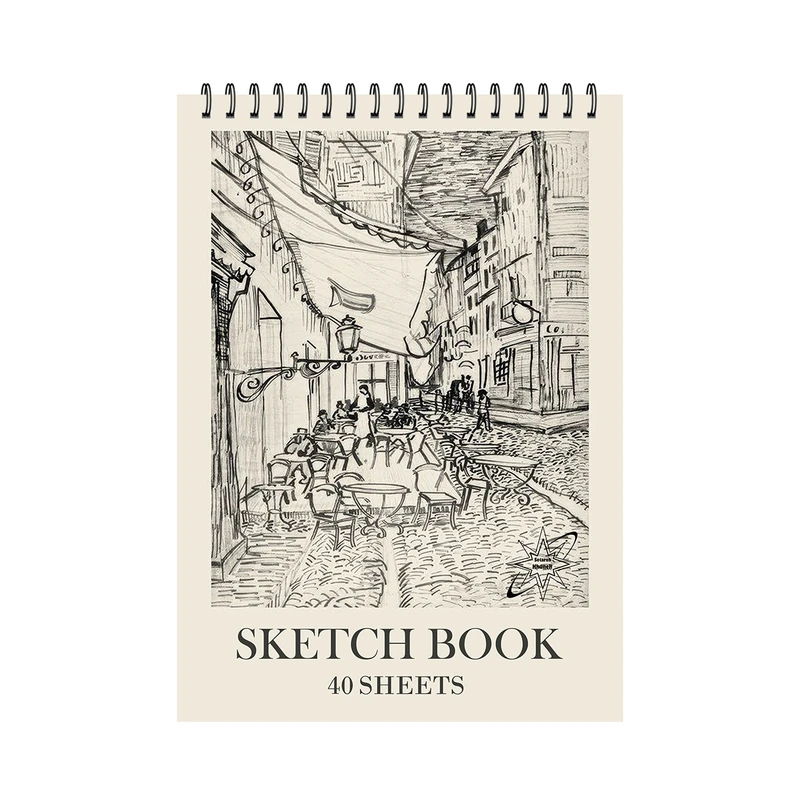 دفتر طراحی 40 برگ ستاره خونه مدل ونگوگ کد a5