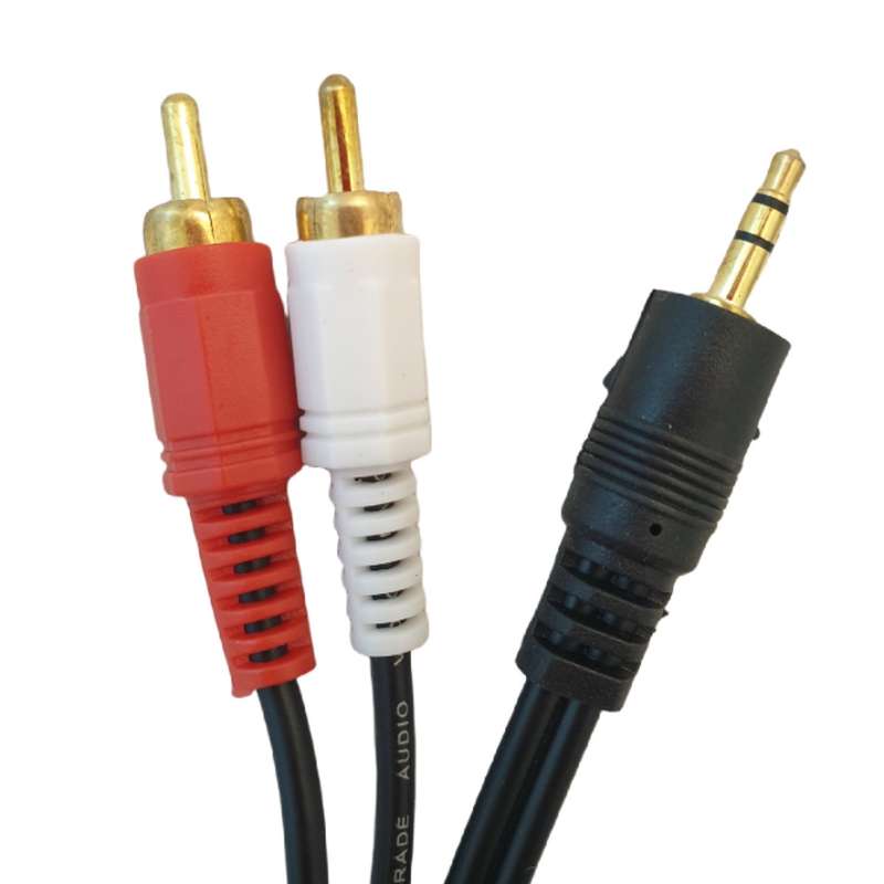 کابل تبدیل جک 3.5 میلی متری به دو RCA هویت مدل Traion طول 5 متر