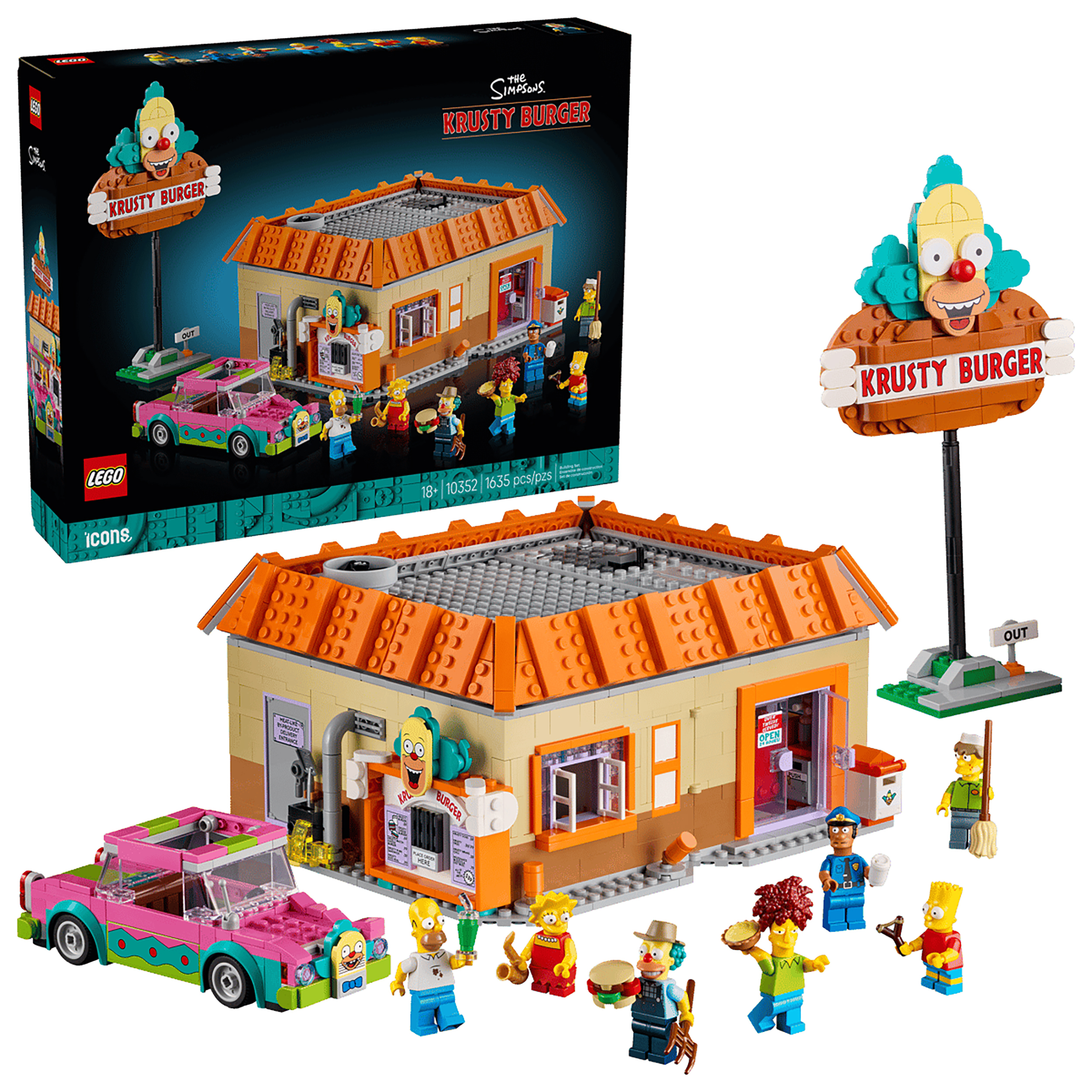 لگو 1635 تکه سری Icons مدل The Simpsons: Krusty Burger کد 10352