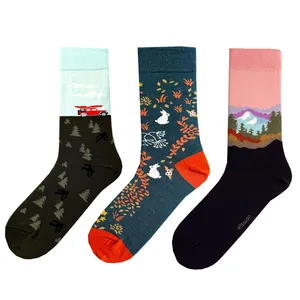 جوراب ساق بلند زنانه ال سون مدل خاطرات پاییز کد PH1091 بسته 3 عددی