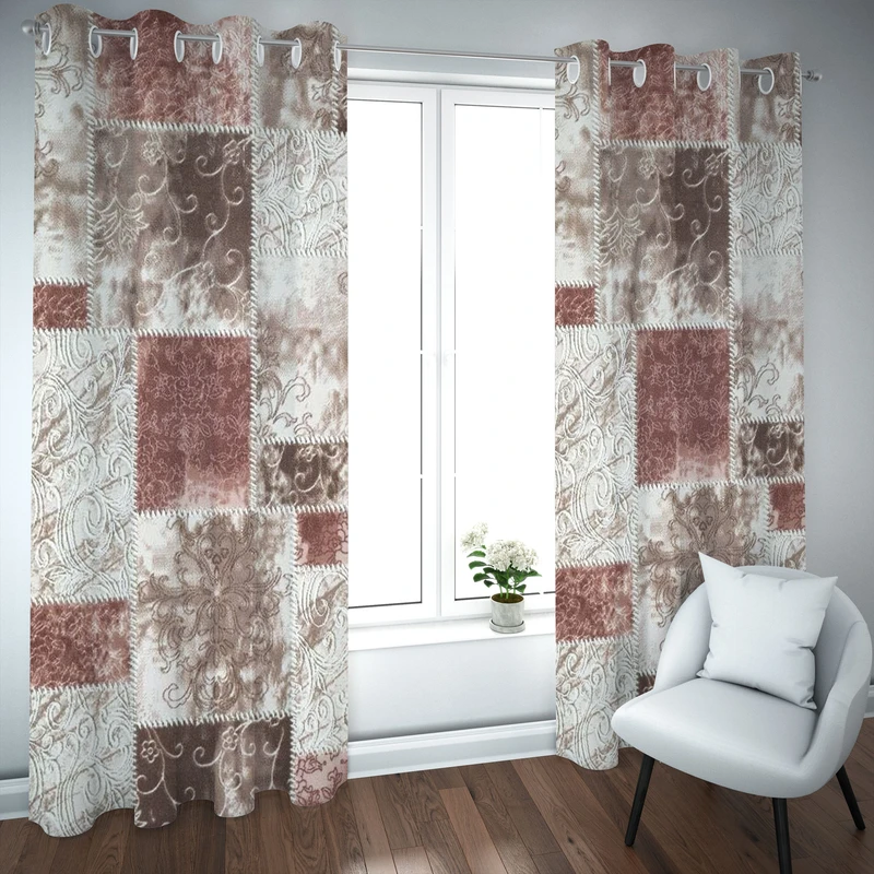 پرده راسای مدل چاپی مخمل سایز 280×140 سانتی متر 