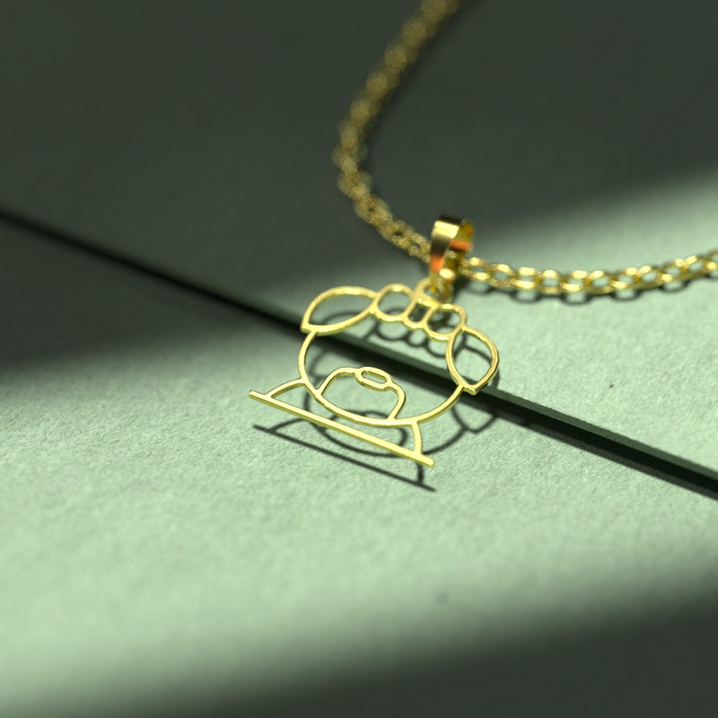 گردنبند طلا 18 عیار زنانه مدوپد مدل سگ کد B3-1-1347