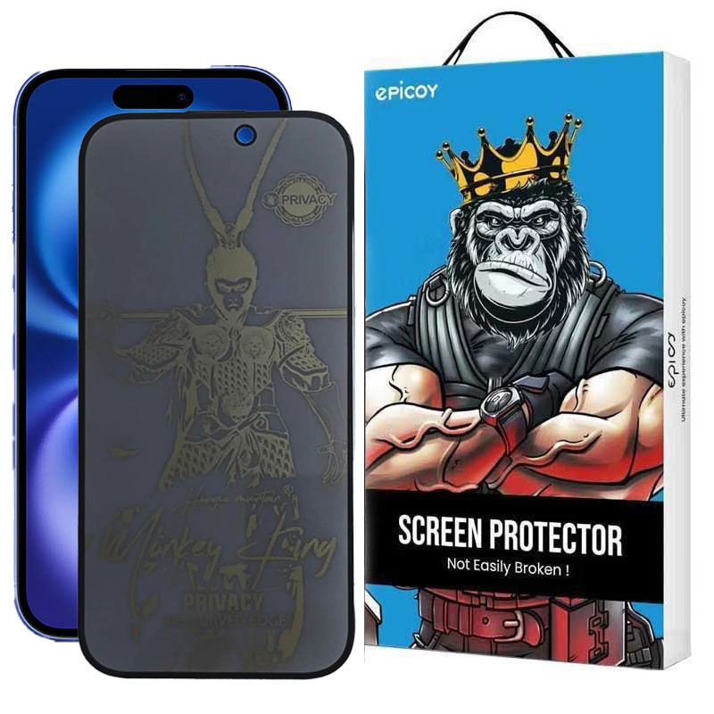 محافظ صفحه نمایش حریم شخصی اپیکوی مدل wukong privacy مناسب برای گوشی موبایل اپل iPhone 16/15/14 Pro