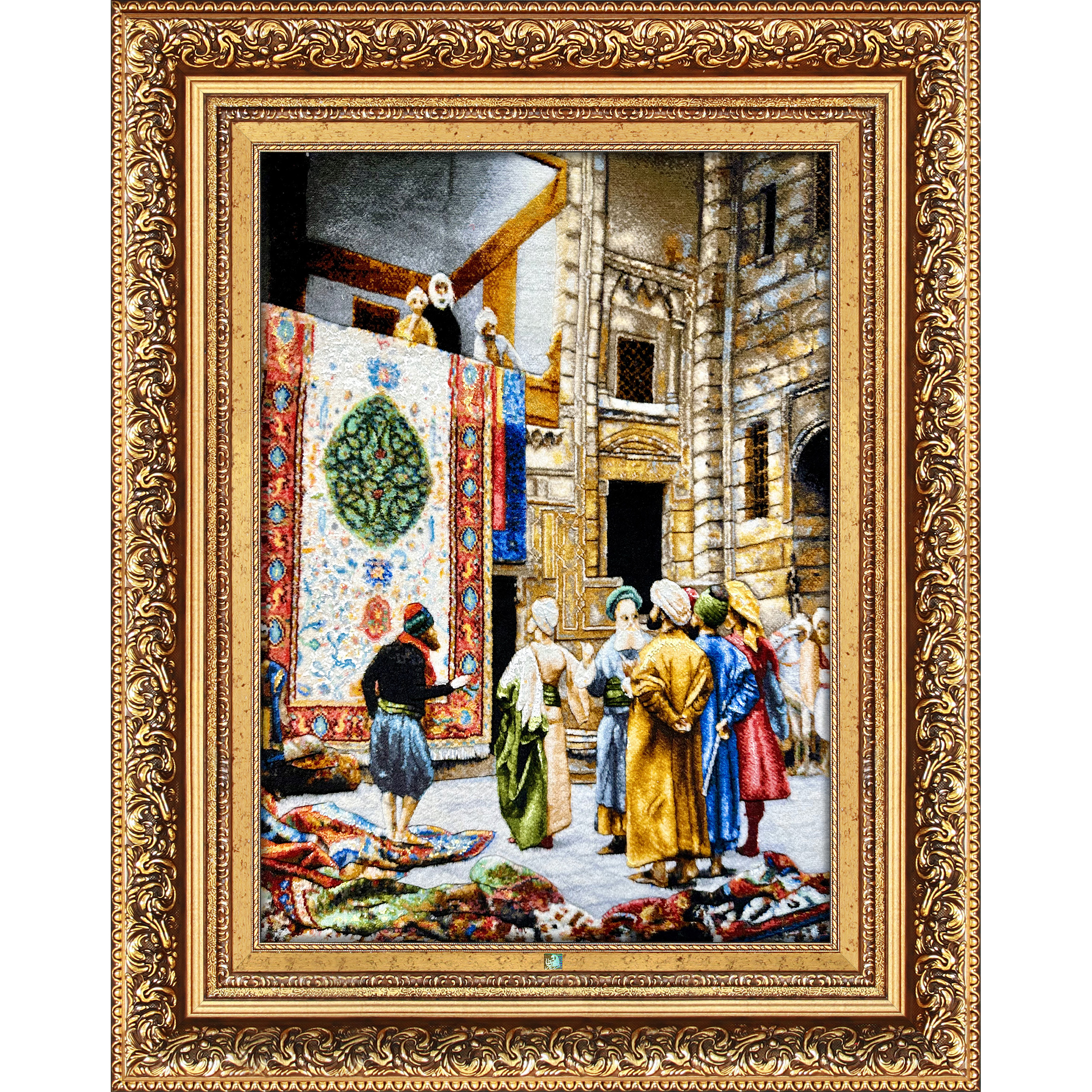 تابلو فرش دستباف فرش میرنظامی مدل بازار قاهره کد 1528