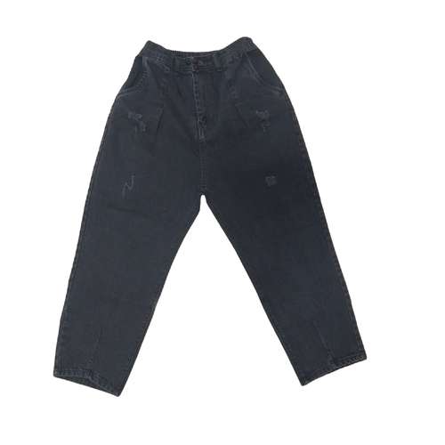 شلوار جین زنانه مدل کمر کشی زخمی مام فیت