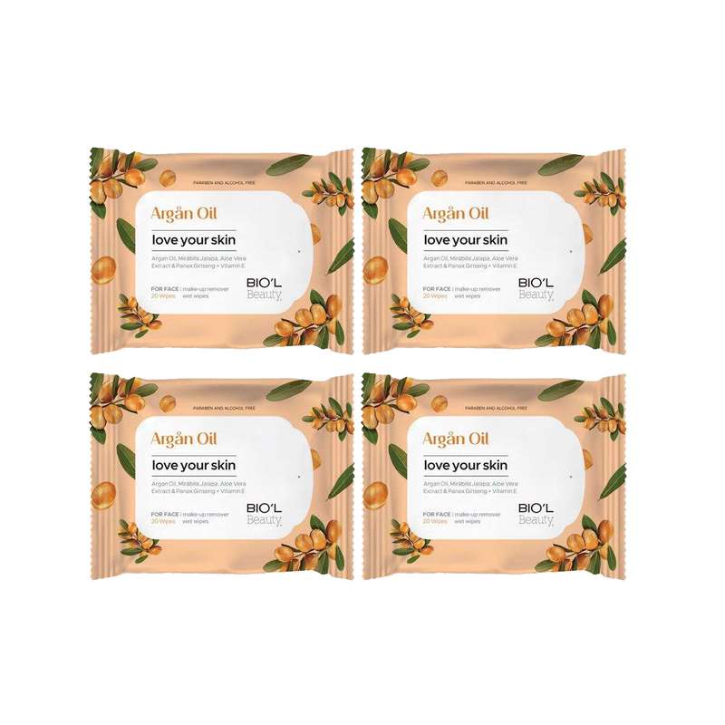 دستمال مرطوب بیول مدل Argan Oil مجموعه 4 عددی