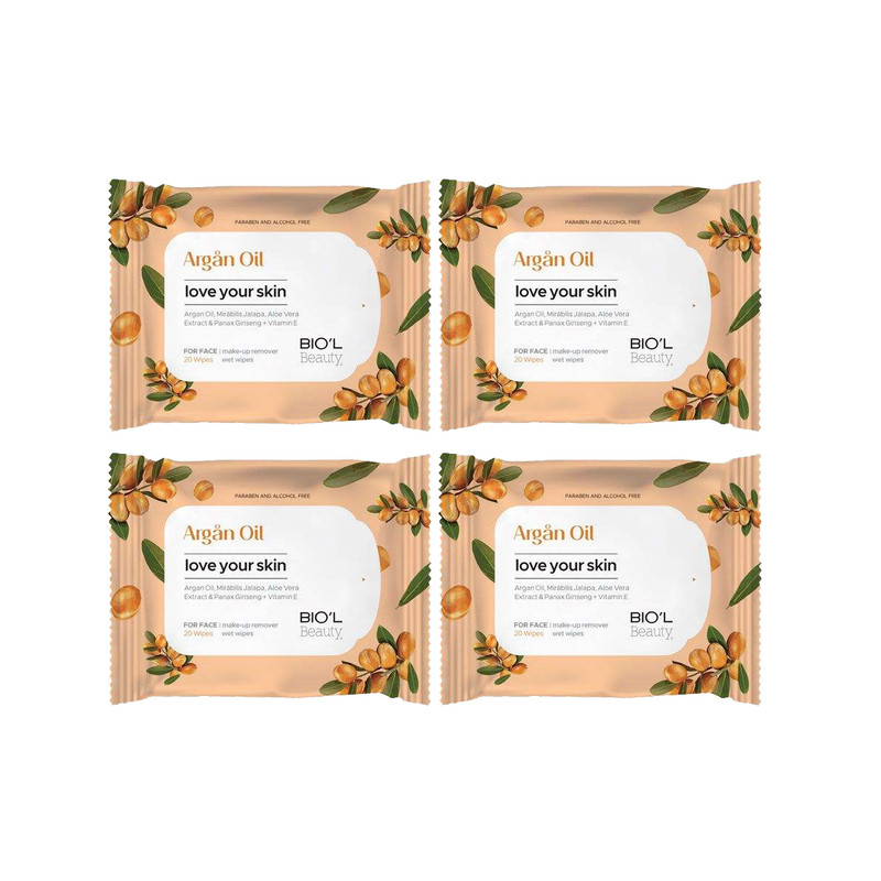 دستمال مرطوب بیول مدل Argan Oil مجموعه 4 عددی